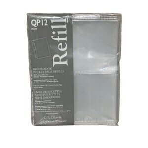CR Gibson QP-12 Small Recipe Book Pocket Page Refill 20 sheets